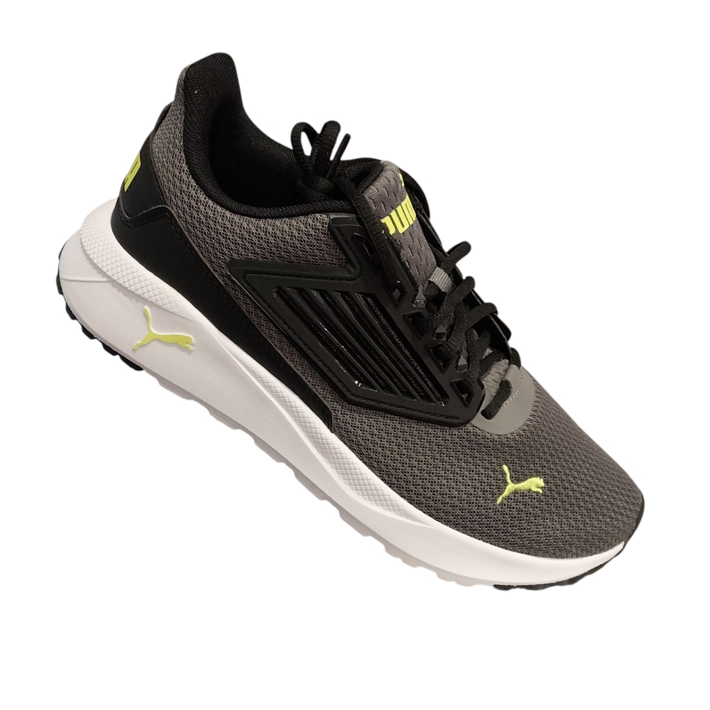 Puma Black and Gray Sneakers with Neon Highlights